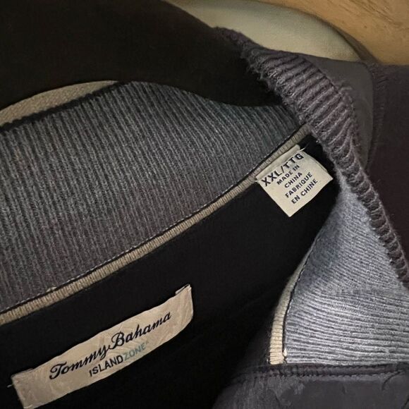 Tommy Bahama Coolmax Navy Blue Zip Up Sweater size XXLTG - Picture 3 of 7
